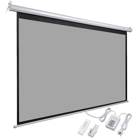 Lumi 3D Grey Motorised Projector Screen (16:9 Format) - Supports Full HD 1080P 3D and 4K Ready Technology